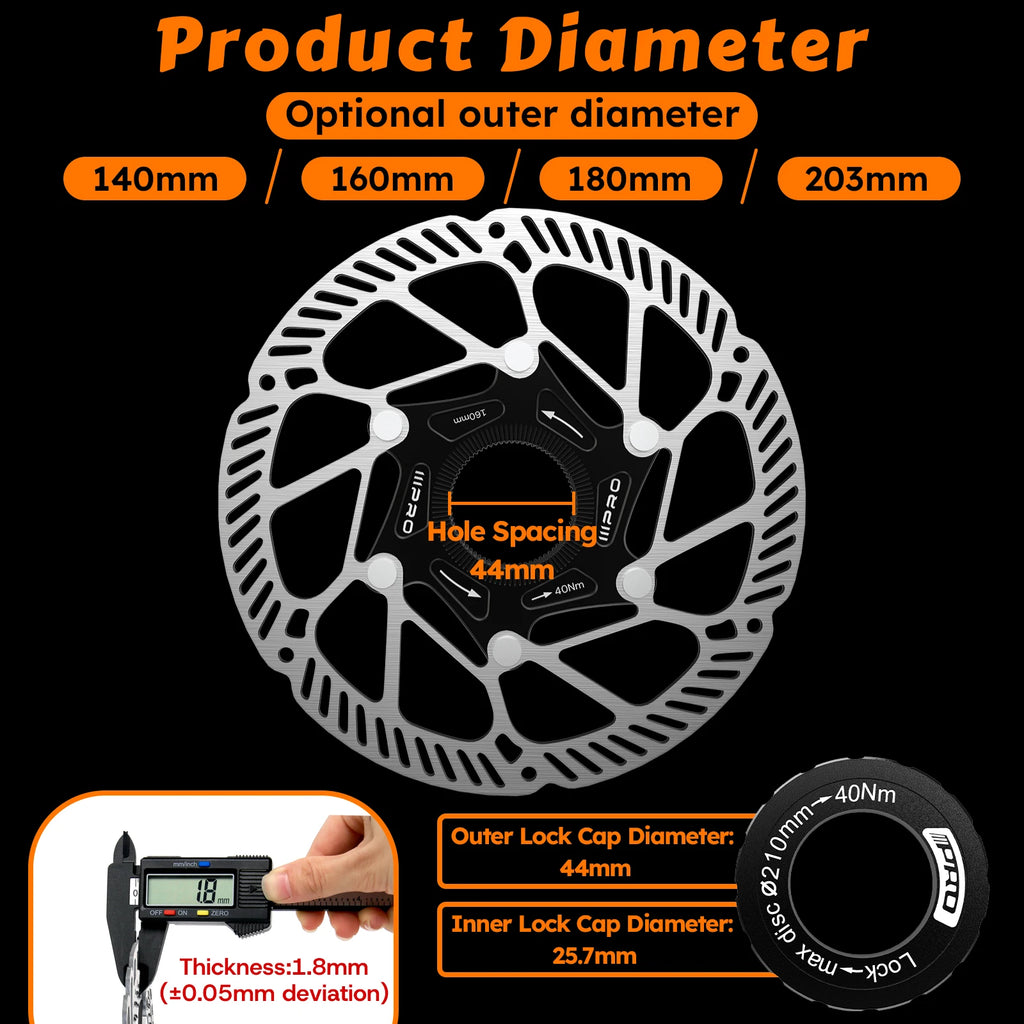IIIPRO Centerlock Bike Rotor MTB & Road Disc Brake 140–180mm Bicycle Brake Rotor Nixie