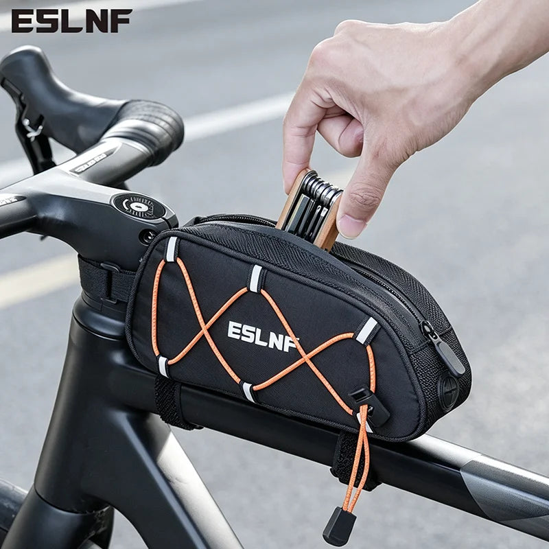 ESLNF Rainproof Bike Top Tube Bag – Reflective MTB Road Cycling Bike Frame Bag Nixie