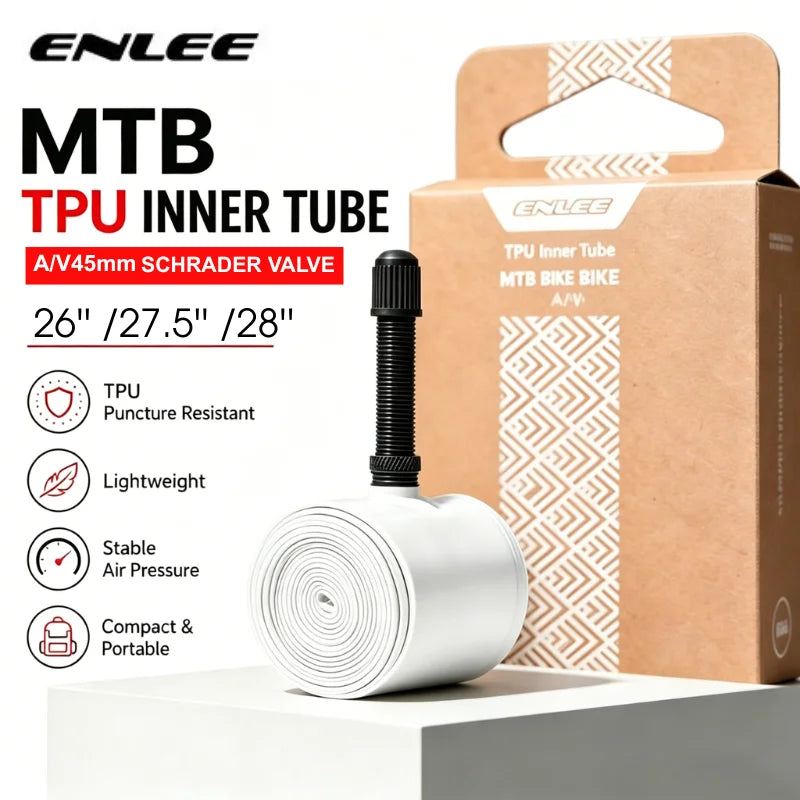 ENLEE TPU MTB Inner Tube 26/27.5/29" Schrader Valve Ultralight Bike Inner Tube Nixie