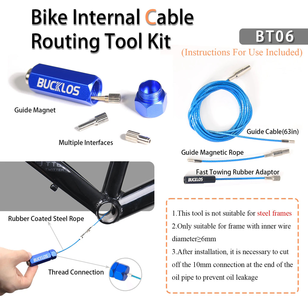 BUCKLOS BT06 Bike Internal Cable Routing Kit Tool Bike Cable Routing Tool Nixie