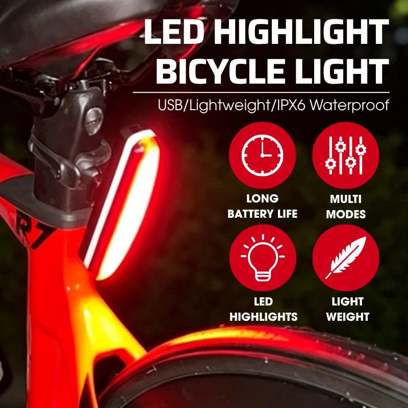 BUCKLOS COB LED Bike Rear Light | USB Rechargeable IPX6 Bike Tail Light Nixie