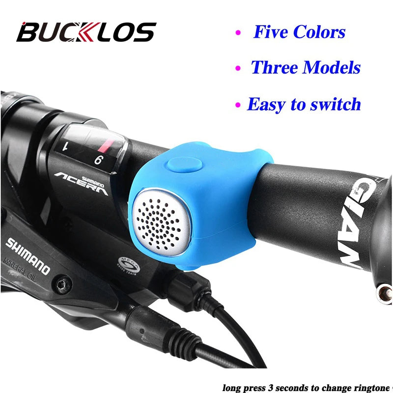 BUCKLOS Electric Bike Bell USB Rechargeable 90dB Horn MTB Electric Bike Bell Nixie