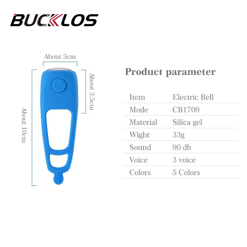 BUCKLOS Electric Bike Bell USB Rechargeable 90dB Horn MTB Electric Bike Bell Nixie