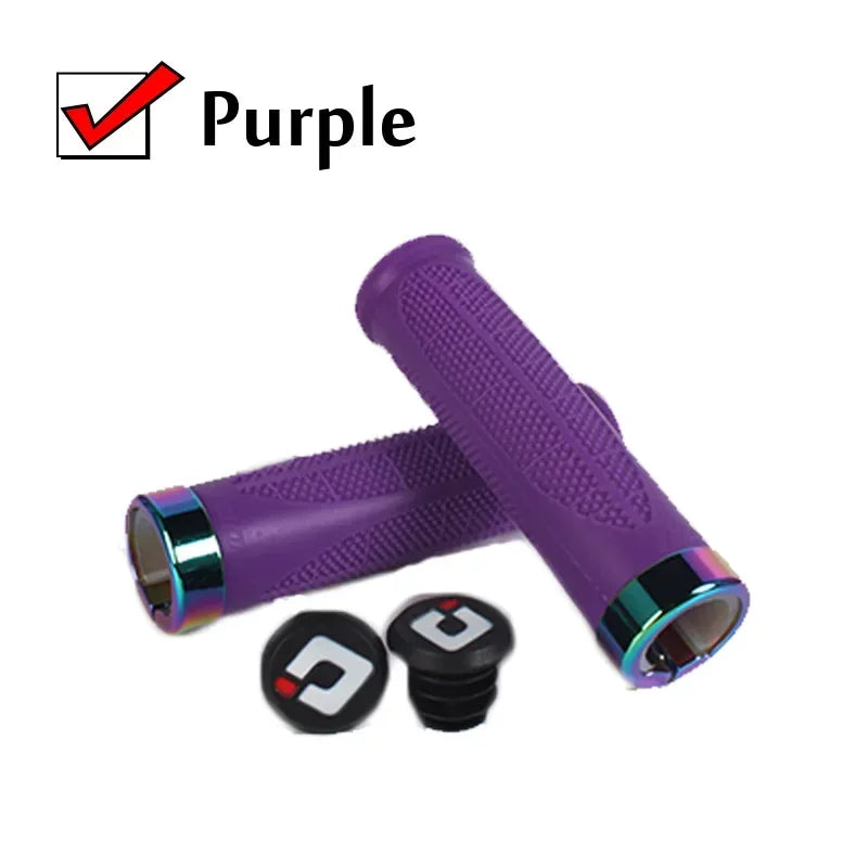 ODI Silicone MTB Bike Handlebar Grips Lock-On Anti-Slip Bike Handlebar Grips Nixie Purple