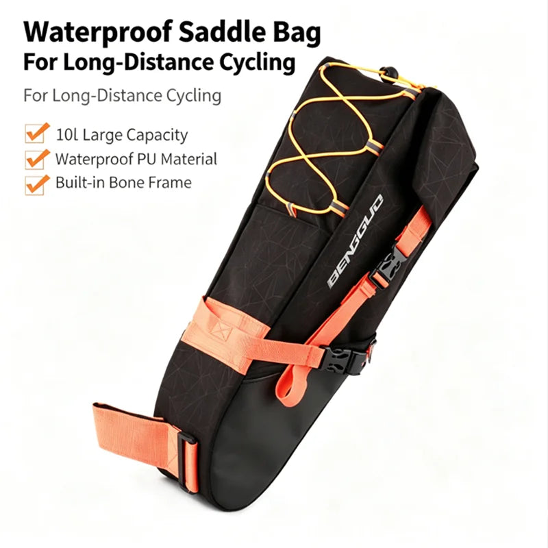 Nixie 10L Waterproof Bike Saddle Bag with Keel Support Bicycle Saddle Bag Nixie