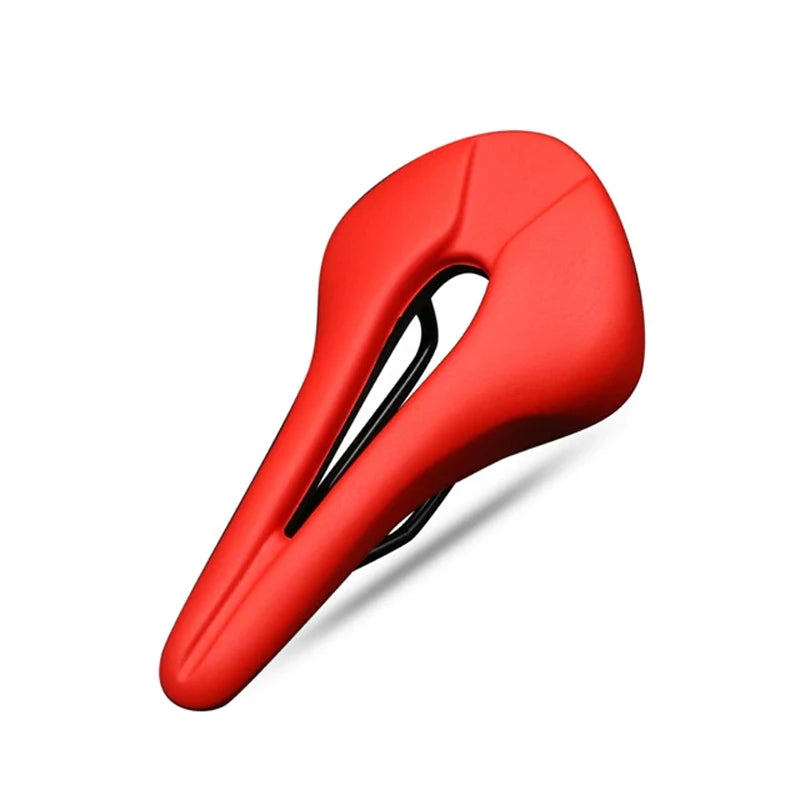 Ergonomic PU Leather Bike Saddle – Hollow Cushion Seat Pad Bicycle Saddle Nixie Red