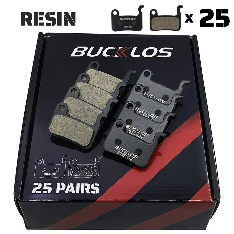 BUCKLOS 25 Pair MTB Disc Brake Pads Resin Metal Ceramic A01S M06 MTB Disc Brake Pads Nixie Resin 25PC