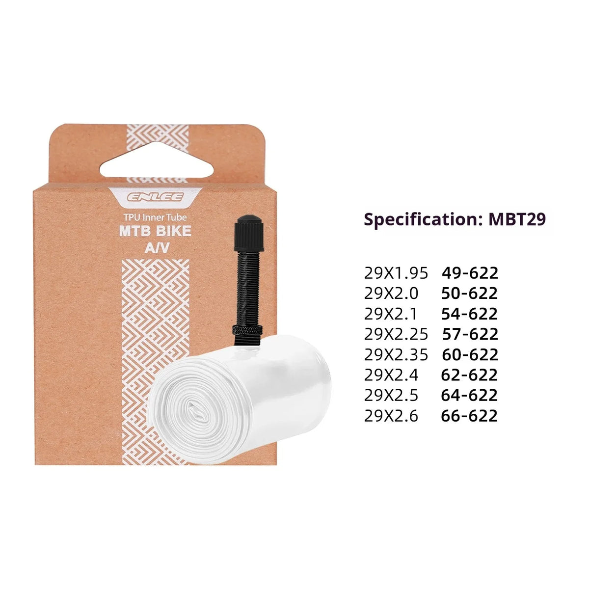 ENLEE TPU MTB Inner Tube 26/27.5/29" Schrader Valve Ultralight Bike Inner Tube Nixie MTB-29