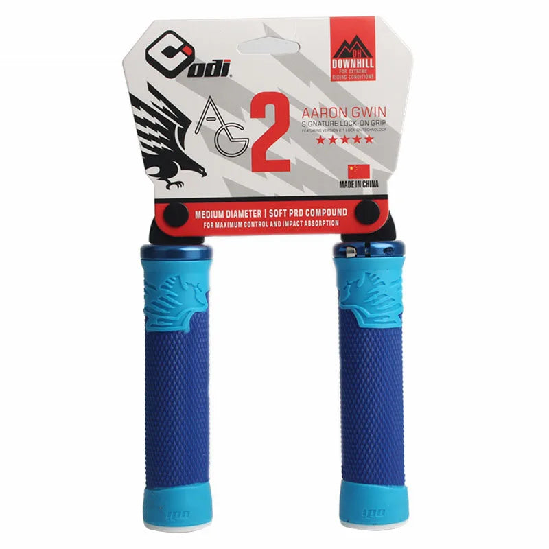 ODI AG-2 Silicone MTB Lock-On Handlebar Grips | Anti-Slip MTB Handlebar Grips Nixie 510183-BLUE