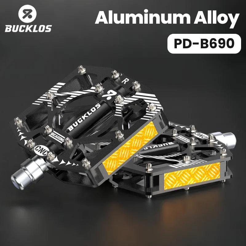 BUCKLOS Ultralight Alloy MTB Flat Pedals – Non-Slip Sealed Bearing MTB Flat Pedals Nixie