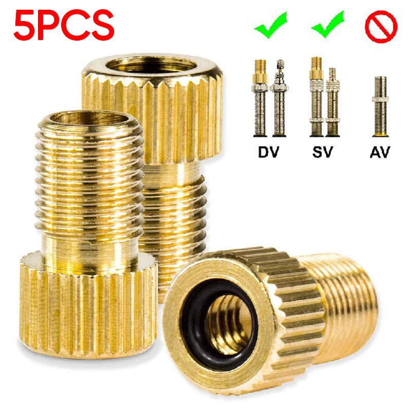 5-Pack Presta to Schrader Valve Adapter | Copper Bike Converter Bike Valve Adapter Nixie