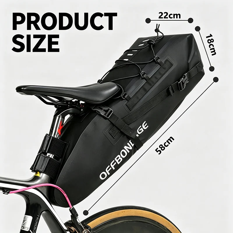 OFFBONDAGE 15L Waterproof Bike Saddle Bag – MTB & Road Bicycle Saddle Bag Nixie