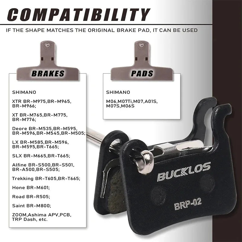 BUCKLOS 25 Pair MTB Disc Brake Pads Resin Metal Ceramic A01S M06 MTB Disc Brake Pads Nixie