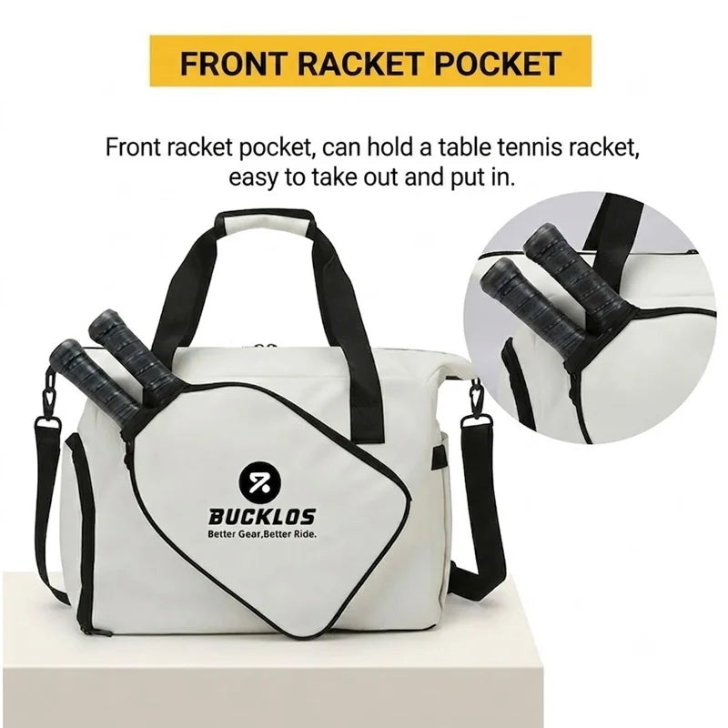 BUCKLOS Pickleball Paddle Bag – Large Waterproof Racket Sports Bag Sports Racket Bag Nixie