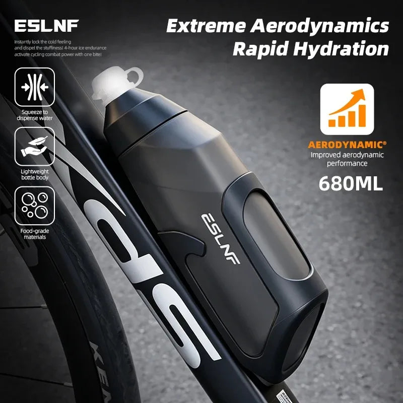 ESLNF 680ml Aerodynamic Cycling Water Bottle with Cage Cycling Water Bottle Nixie