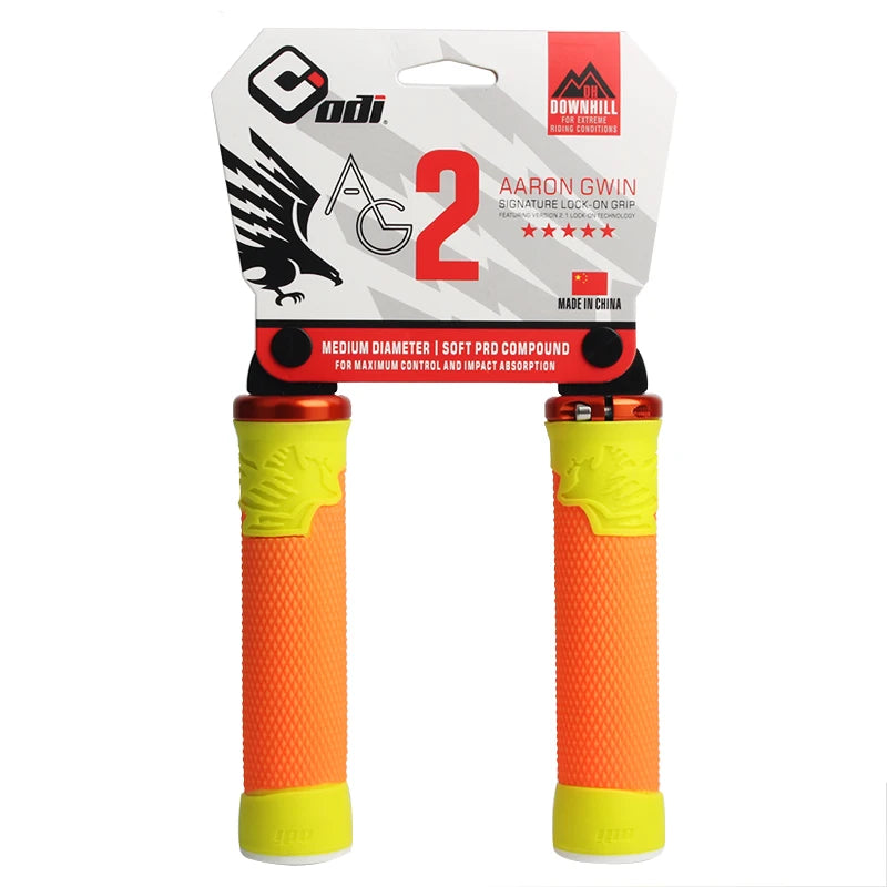 ODI AG-2 Silicone MTB Lock-On Handlebar Grips | Anti-Slip MTB Handlebar Grips Nixie 510183-YELLOW