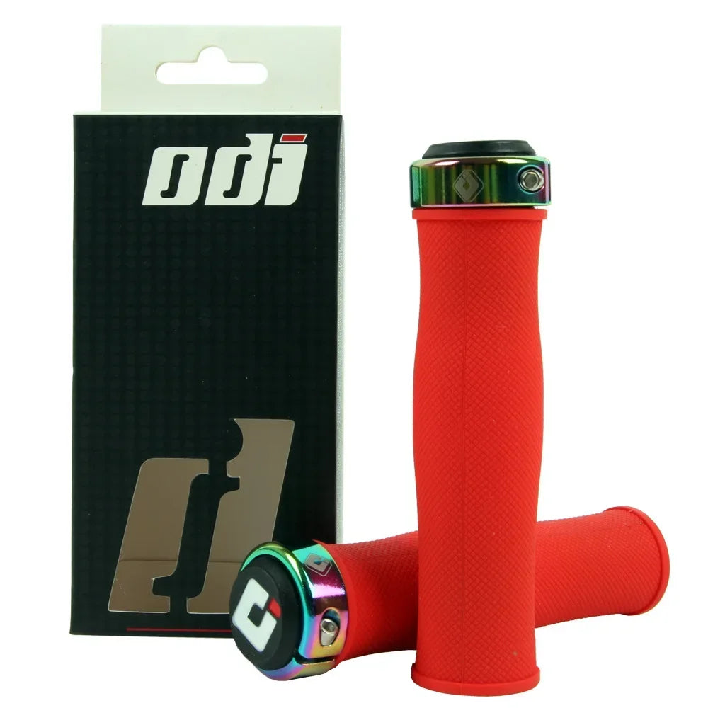 ODI Silicone Lock-On MTB Handlebar Grips – Anti-Slip Bike MTB Handlebar Grips Nixie Red