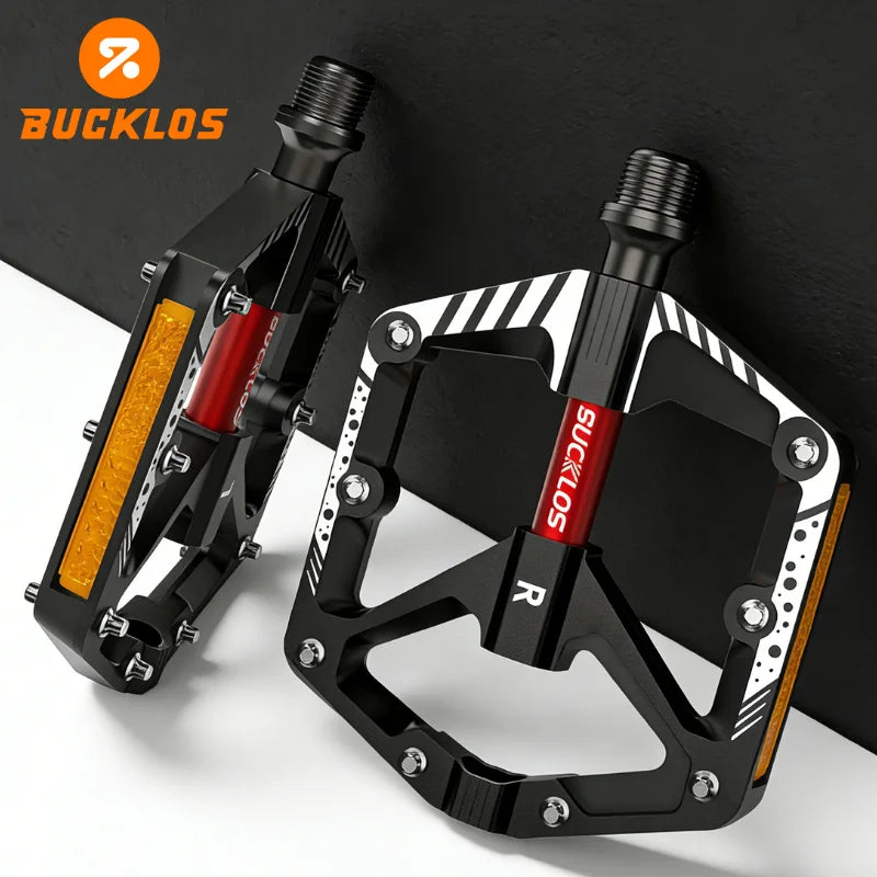 BUCKLOS Aluminum Flat Bike Pedals – Non-Slip BMX MTB Road Flat Bike Pedals Nixie