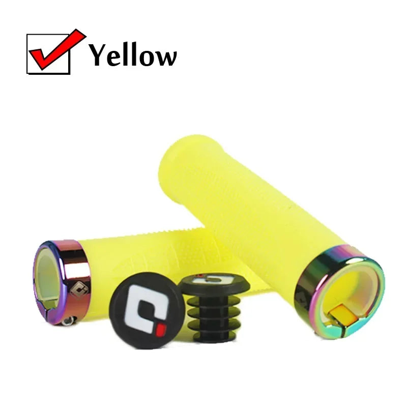 ODI Silicone MTB Bike Handlebar Grips Lock-On Anti-Slip Bike Handlebar Grips Nixie Yellow