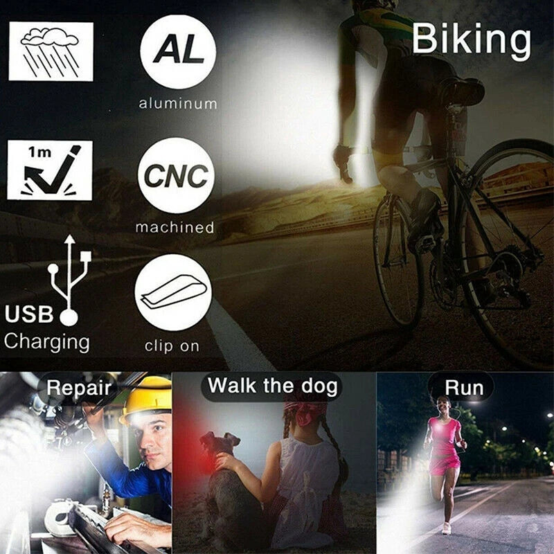 BUCKLOS Bike LED Light Set – USB Rechargeable, IPX5 Waterproof Bicycle Light Set Nixie