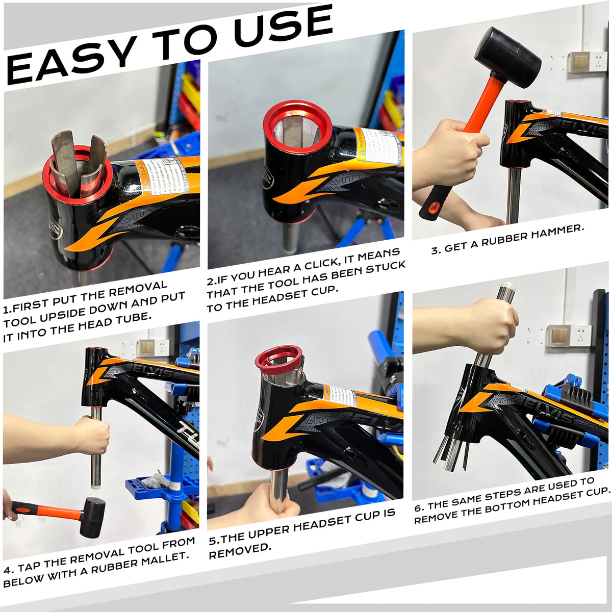BUCKLOS Threadless Bike Headset Removal Tool 1-1/8 1-1/4 1-1/2 Bike Headset Tool Nixie