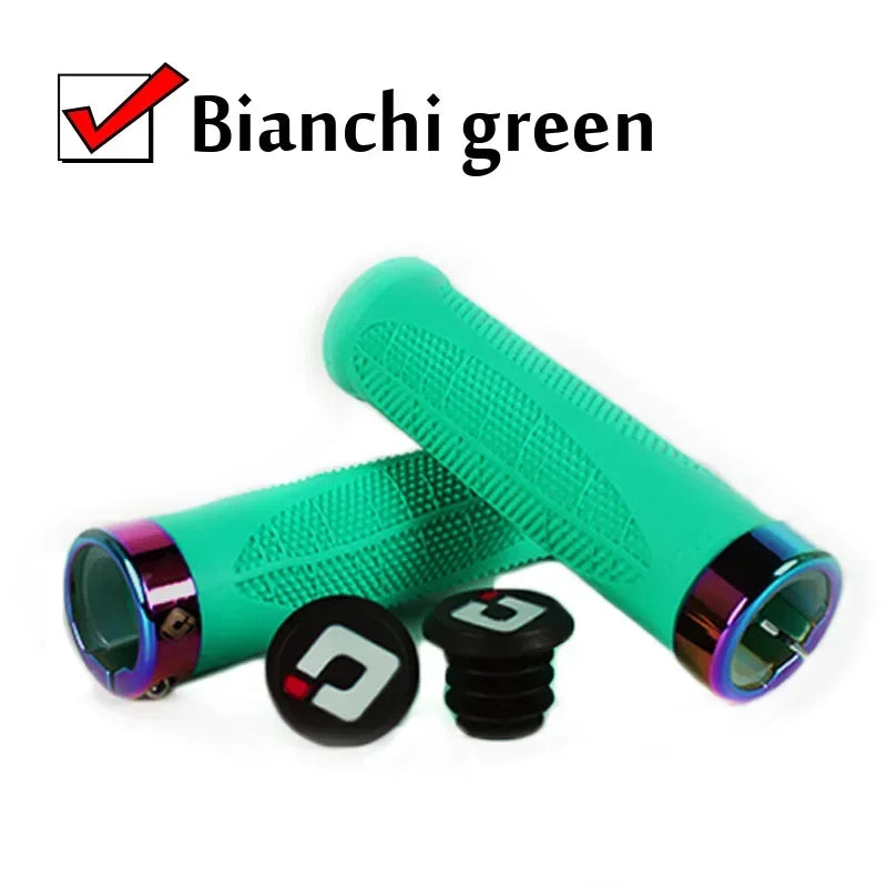 ODI Silicone MTB Bike Handlebar Grips Lock-On Anti-Slip Bike Handlebar Grips Nixie Bianchi Green