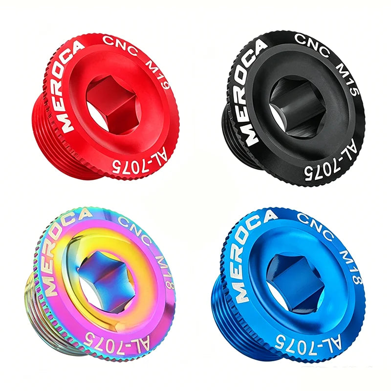 MEROCA Aluminum Alloy Bike Crank Cap Screw M15 M18 M20 MTB BMX Bike Crank Screw Nixie