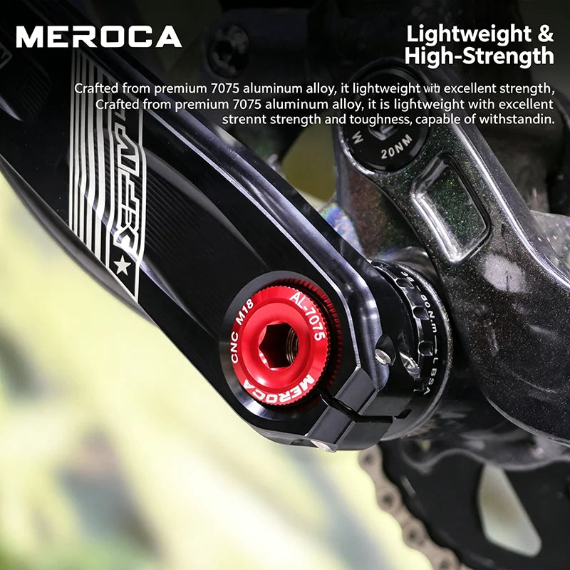 MEROCA Aluminum Alloy Bike Crank Cap Screw M15 M18 M20 MTB BMX Bike Crank Screw Nixie
