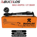 BUCKLOS 400PSI MTB Shock Pump – Air Fork & Rear Shock Inflator