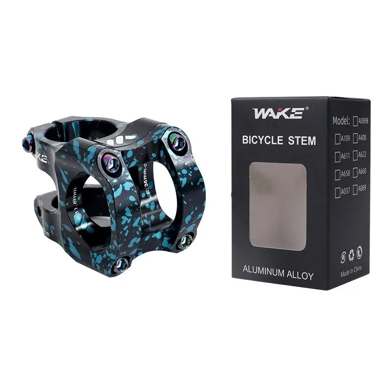WAKE MTB CNC Aluminum Ultralight Short Stem – Road & Gravel Bicycle Stem Nixie CAMOUFLAGE-BLUE