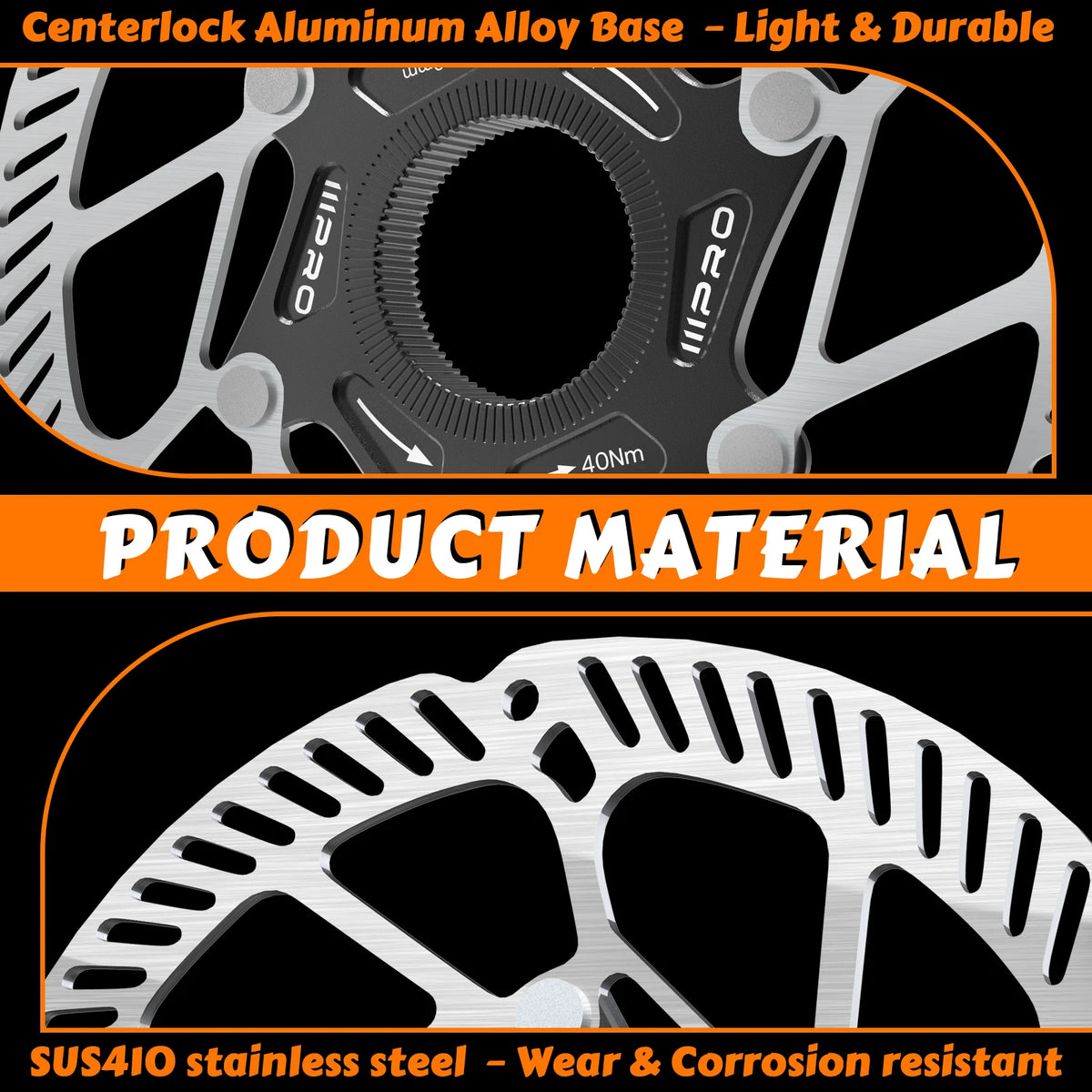 IIIPRO Centerlock Bike Rotor MTB & Road Disc Brake 140–180mm Bicycle Brake Rotor Nixie