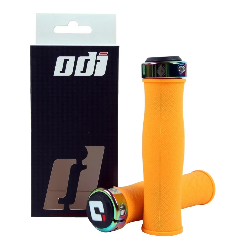 ODI Silicone Lock-On MTB Handlebar Grips – Anti-Slip Bike MTB Handlebar Grips Nixie Orange