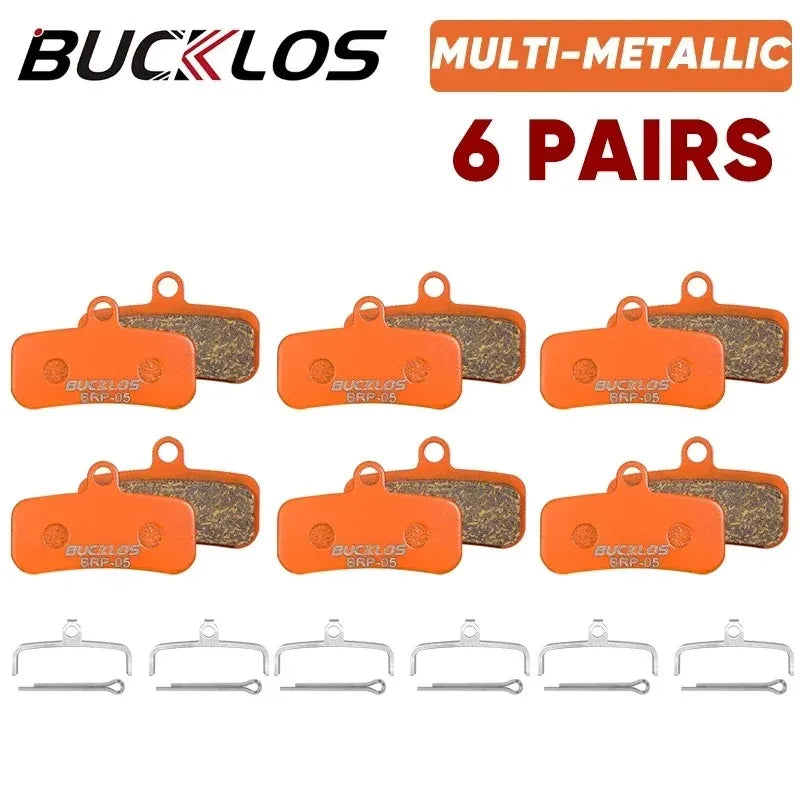 BUCKLOS MTB Disc Brake Pads D02S N03A Shimano Compatible Disc Brake Pads Nixie Multi-Metallic 6PC