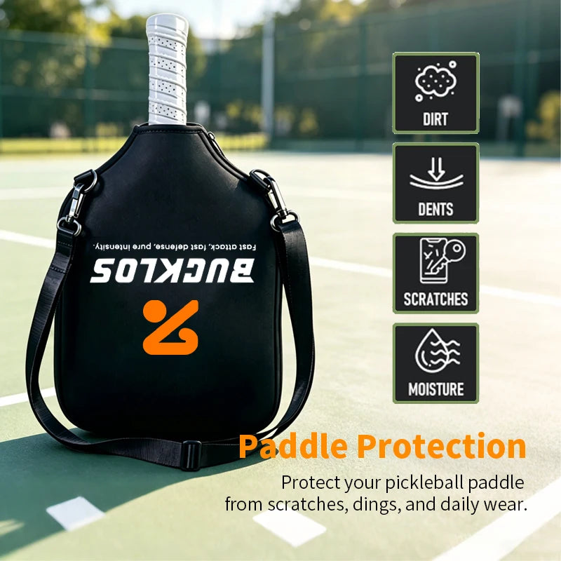 BUCKLOS Neoprene Pickleball Paddle Cover Bag with Zipper Paddle Cover Bag Nixie