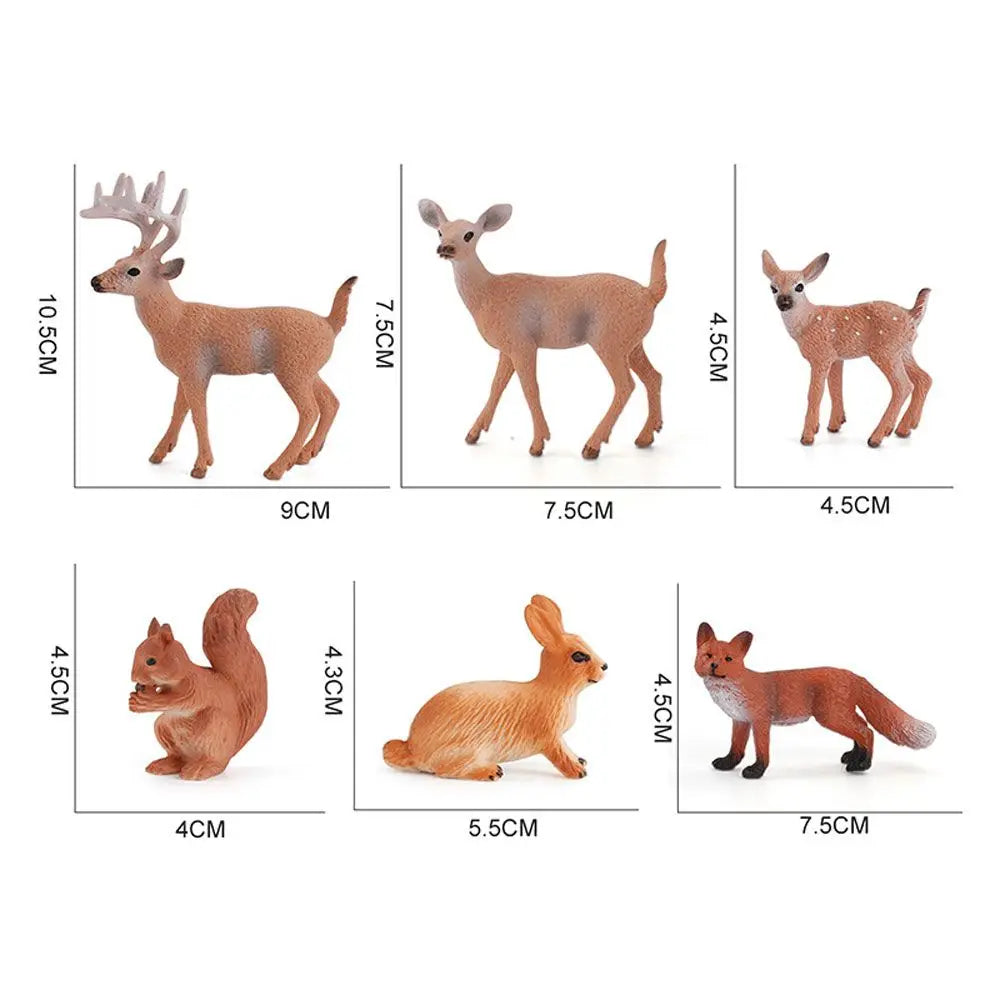 Rabbit & Fox Miniature Animal Figures – Cake Toppers & Decor Miniature Animal Figurines Nixie