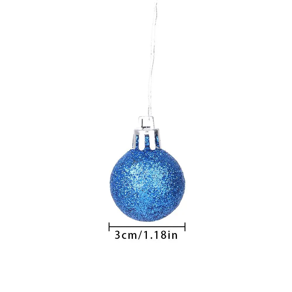24pcs 3cm Christmas Ball Ornaments – Plastic Baubles Xmas Décor