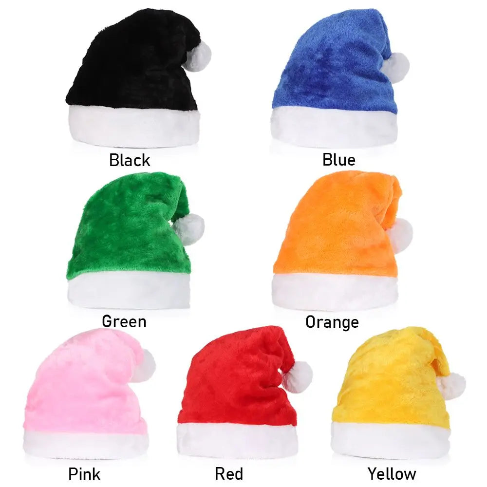 Plush Santa Hat Christmas Cap – Holiday Party Adults & Kids