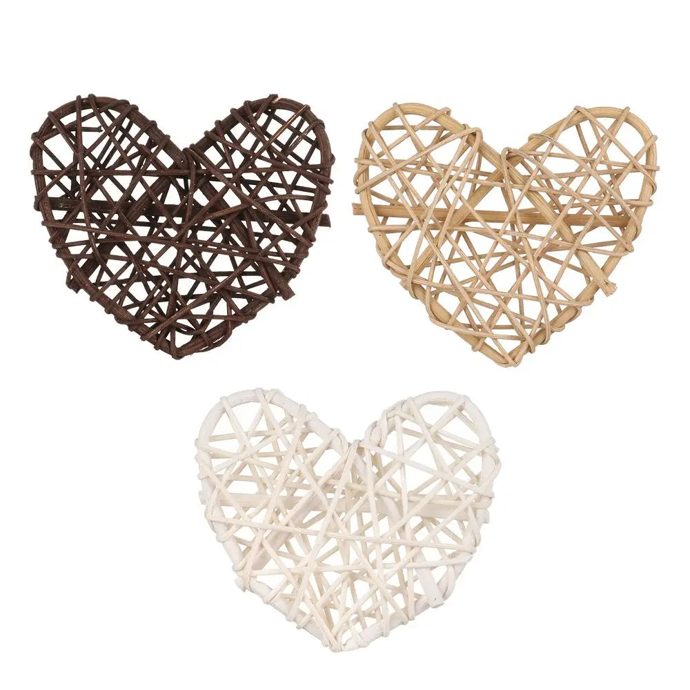 10PCS Rattan Ball Heart Star Ornaments for Home & Party Décor