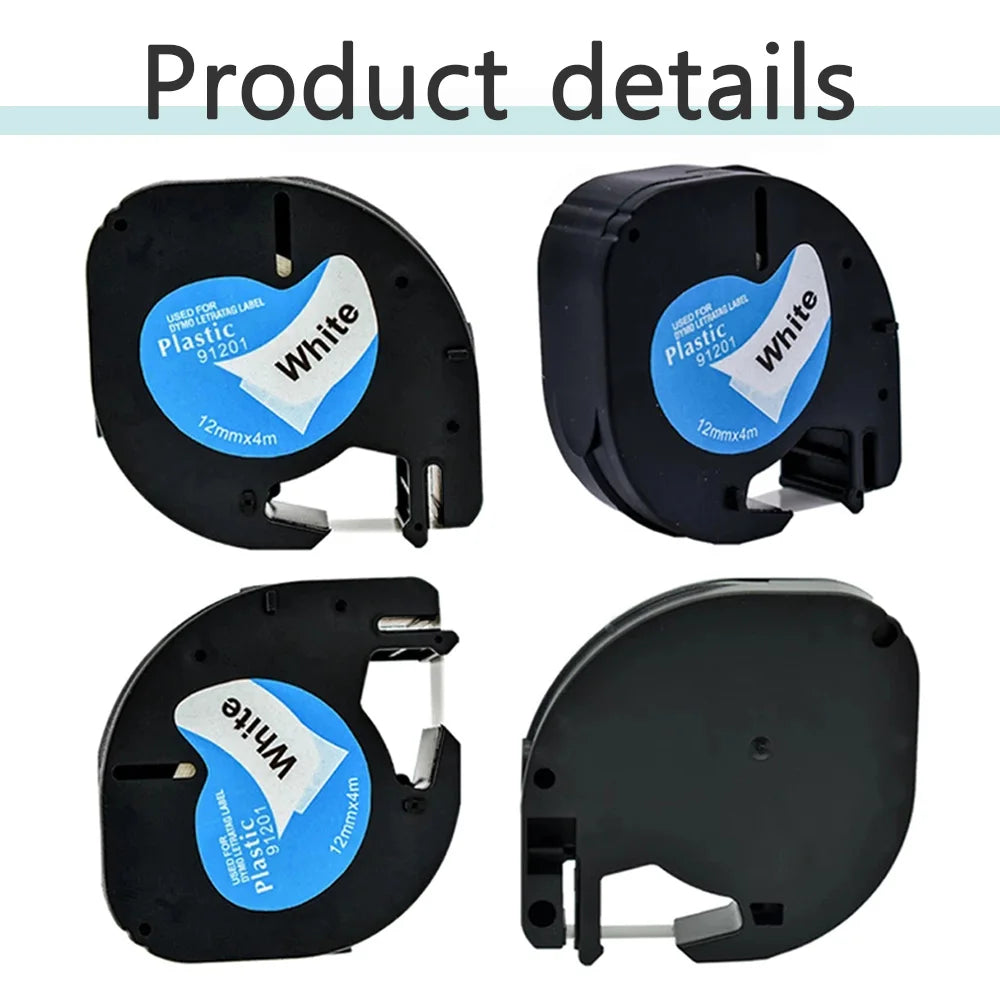 Compatible DYMO LetraTag Tape 12mm – 91200 91201 91202 LT-100H Label Maker Tape Nixie