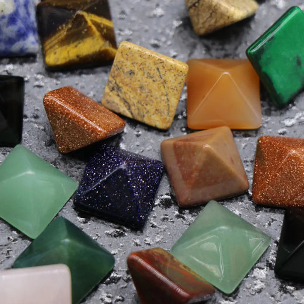 Natural Crystal Pyramid Mini Ornament | Healing Stone Décor