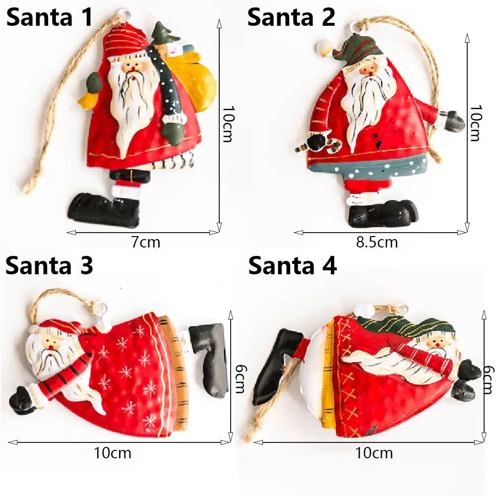 Retro Metal Christmas Ornaments – Angel, Santa & Snowman Pendants Christmas Ornament Nixie
