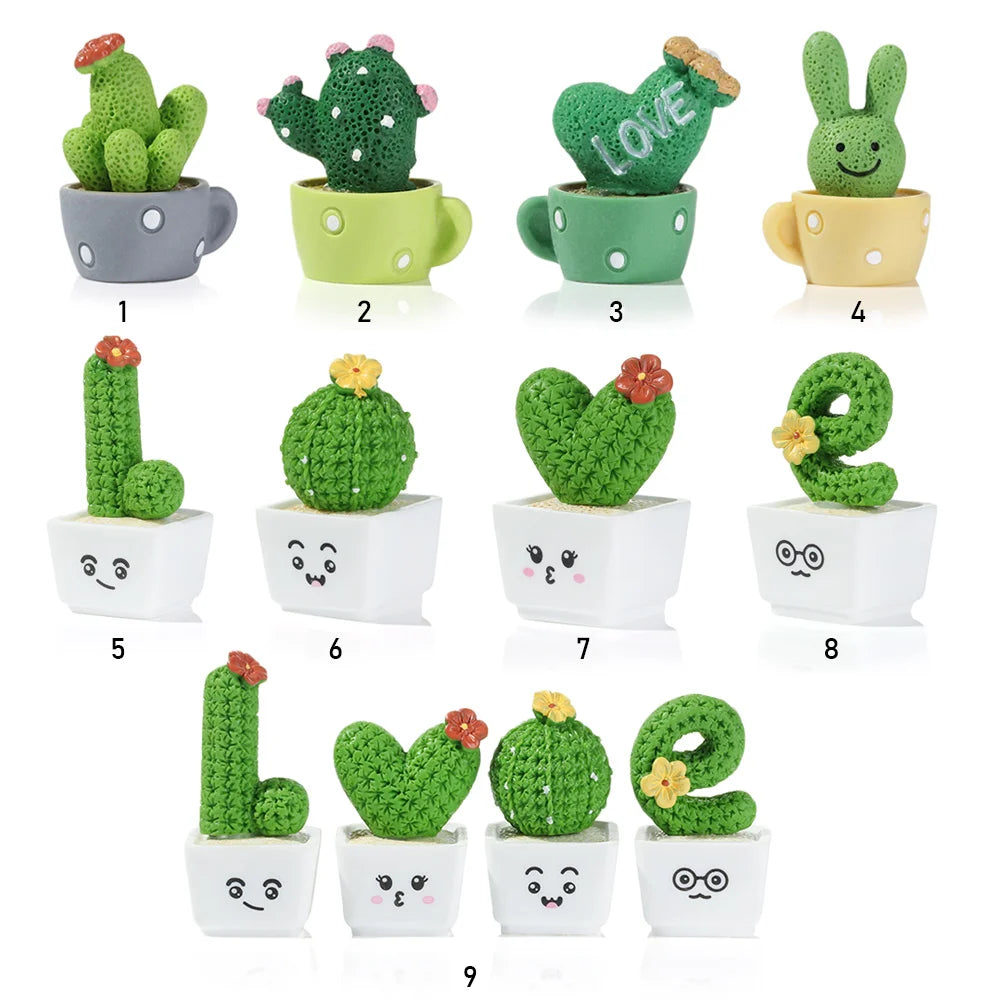 Fairy Garden Cactus Miniature Figurines – Micro Landscape Decor Miniature Figurines Nixie