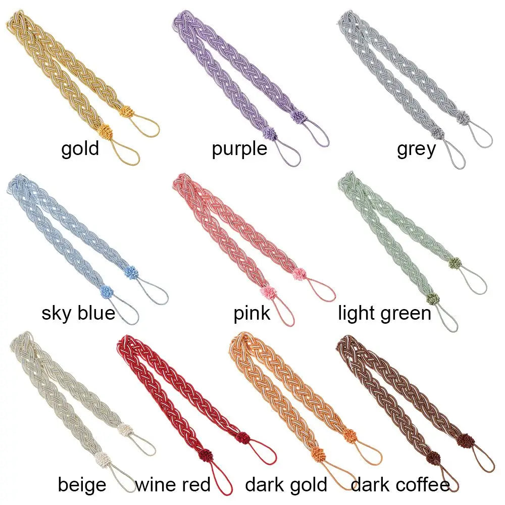 Braided Satin Curtain Tie Backs – Modern Rope Holdbacks 1 Pair Curtain Tie Backs Nixie