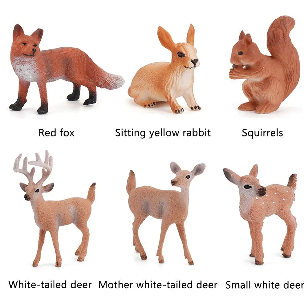 Rabbit & Fox Miniature Animal Figures – Cake Toppers & Decor Miniature Animal Figurines Nixie