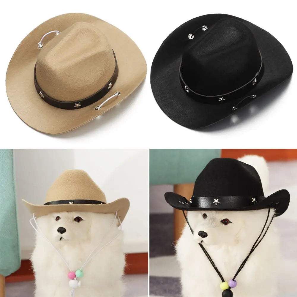 Adjustable Cowboy Hat for Dogs & Cats – Funny Pet Headwear Pet Costume Hat Nixie