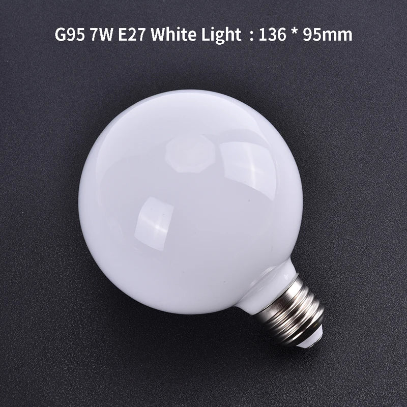 Milky Glass G80 G95 Globe LED Bulb 7W E27 Warm & Cool White Globe LED Bulb Nixie WT2