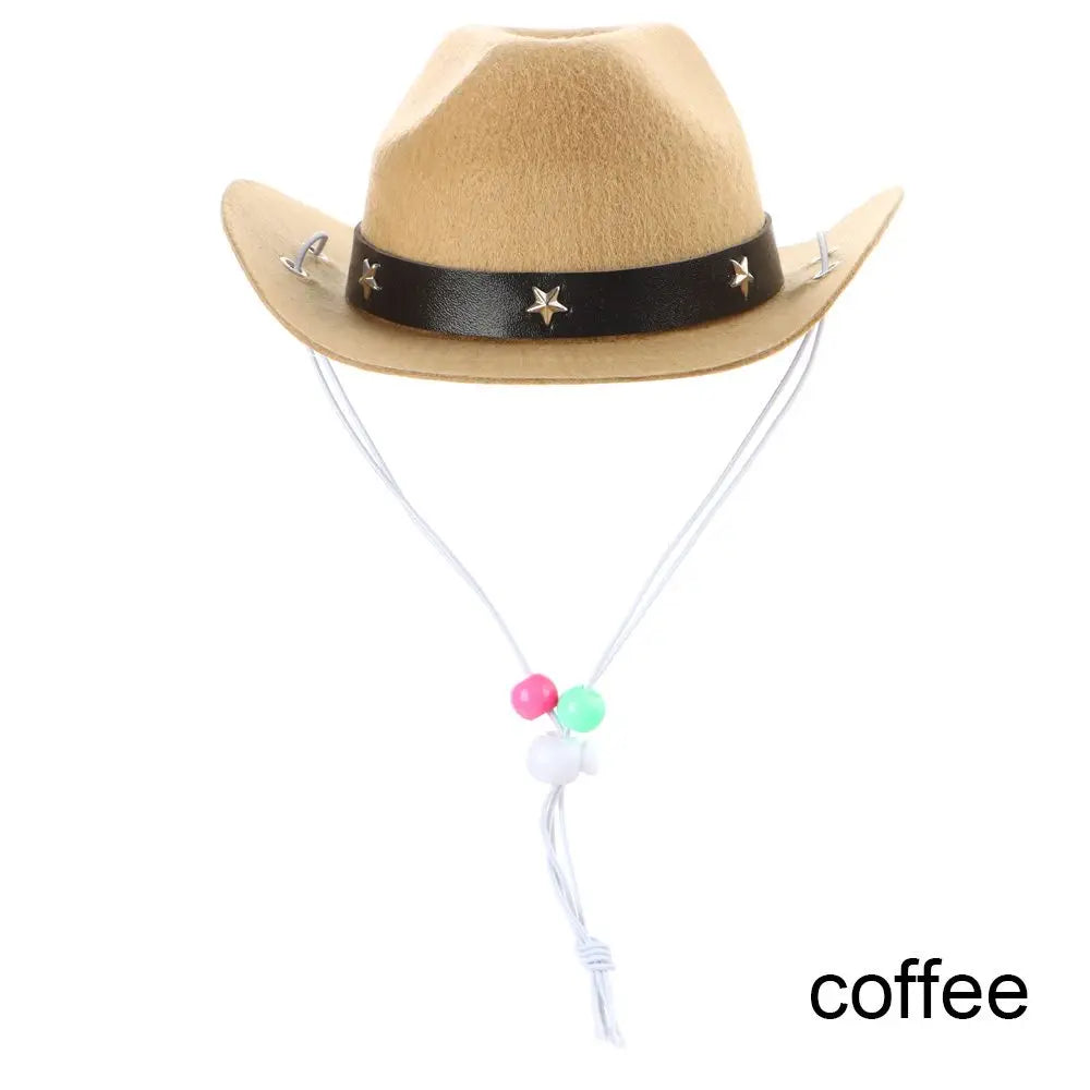 Adjustable Cowboy Hat for Dogs & Cats – Funny Pet Headwear Pet Costume Hat Nixie coffee