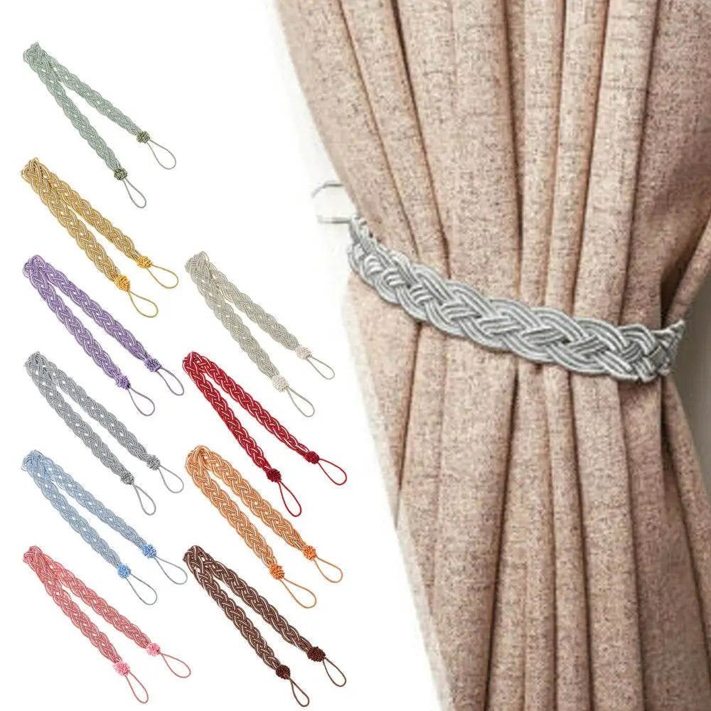 Braided Satin Curtain Tie Backs – Modern Rope Holdbacks 1 Pair Curtain Tie Backs Nixie