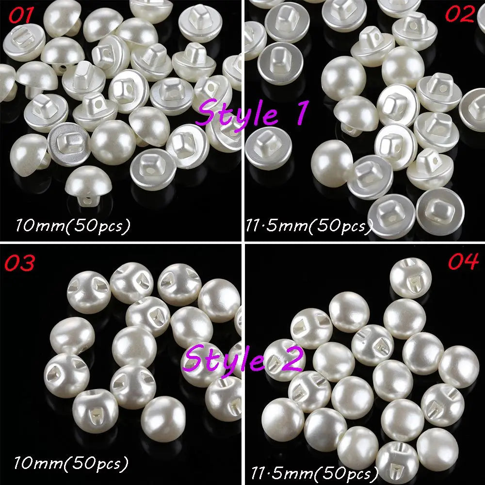 50PCS 10mm Pearl Shank Buttons for Sewing, DIY & Crafts Pearl Sewing Buttons Nixie