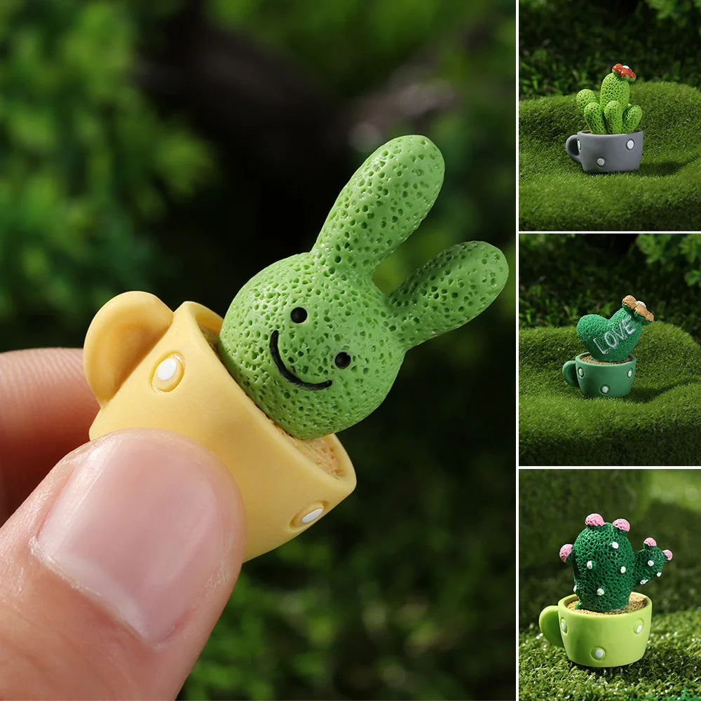 Fairy Garden Cactus Miniature Figurines – Micro Landscape Decor Miniature Figurines Nixie